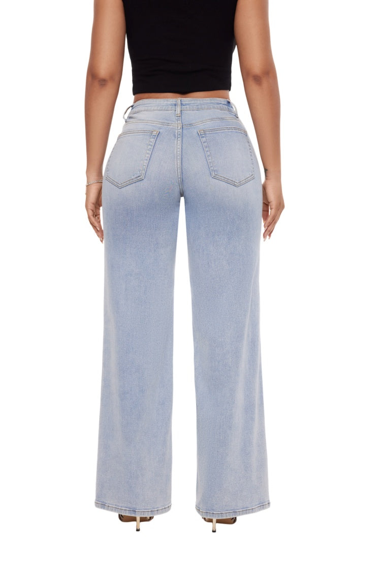 Baggy BBL Jeans — Wide Leg, Bum-Lifting, Comfy Stretch