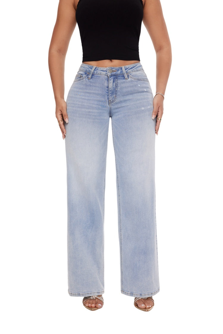 Baggy BBL Jeans — Wide Leg, Bum-Lifting, Comfy Stretch