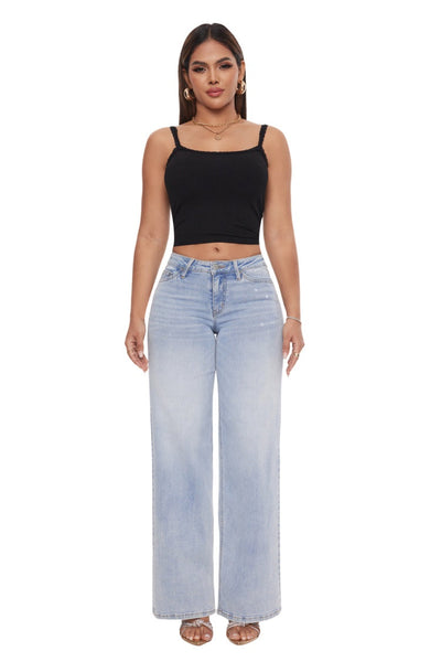 Baggy BBL Jeans — Wide Leg, Bum-Lifting, Comfy Stretch