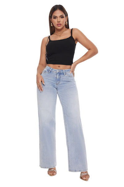 Baggy BBL Jeans — Wide Leg, Bum-Lifting, Comfy Stretch