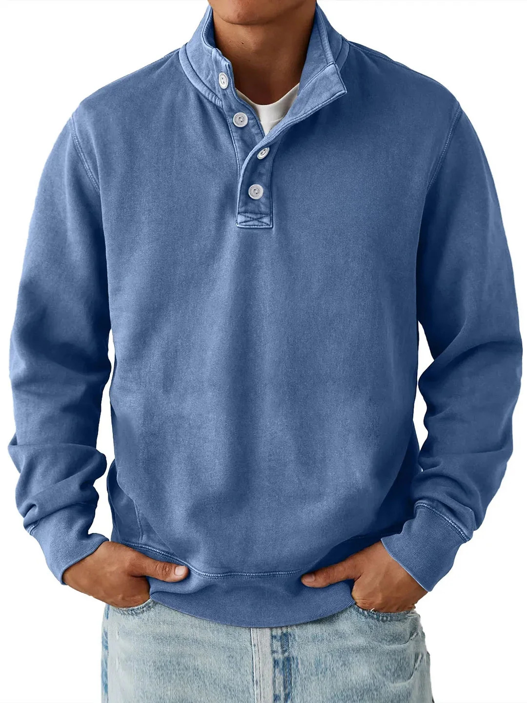NK - Men’s Trendy Loose Solid Color Stand Collar Sweatshirt
